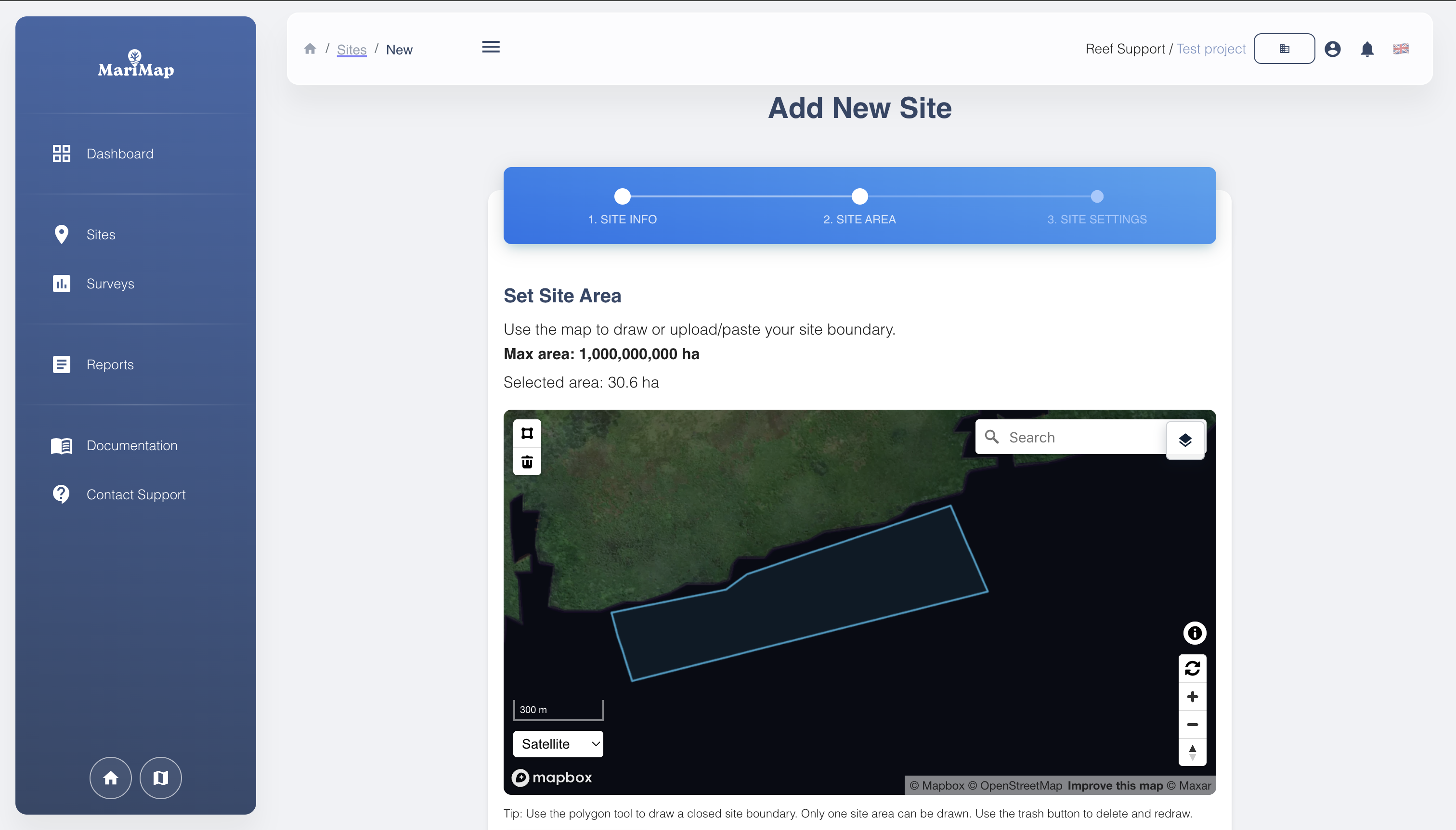Draw or upload site boundary