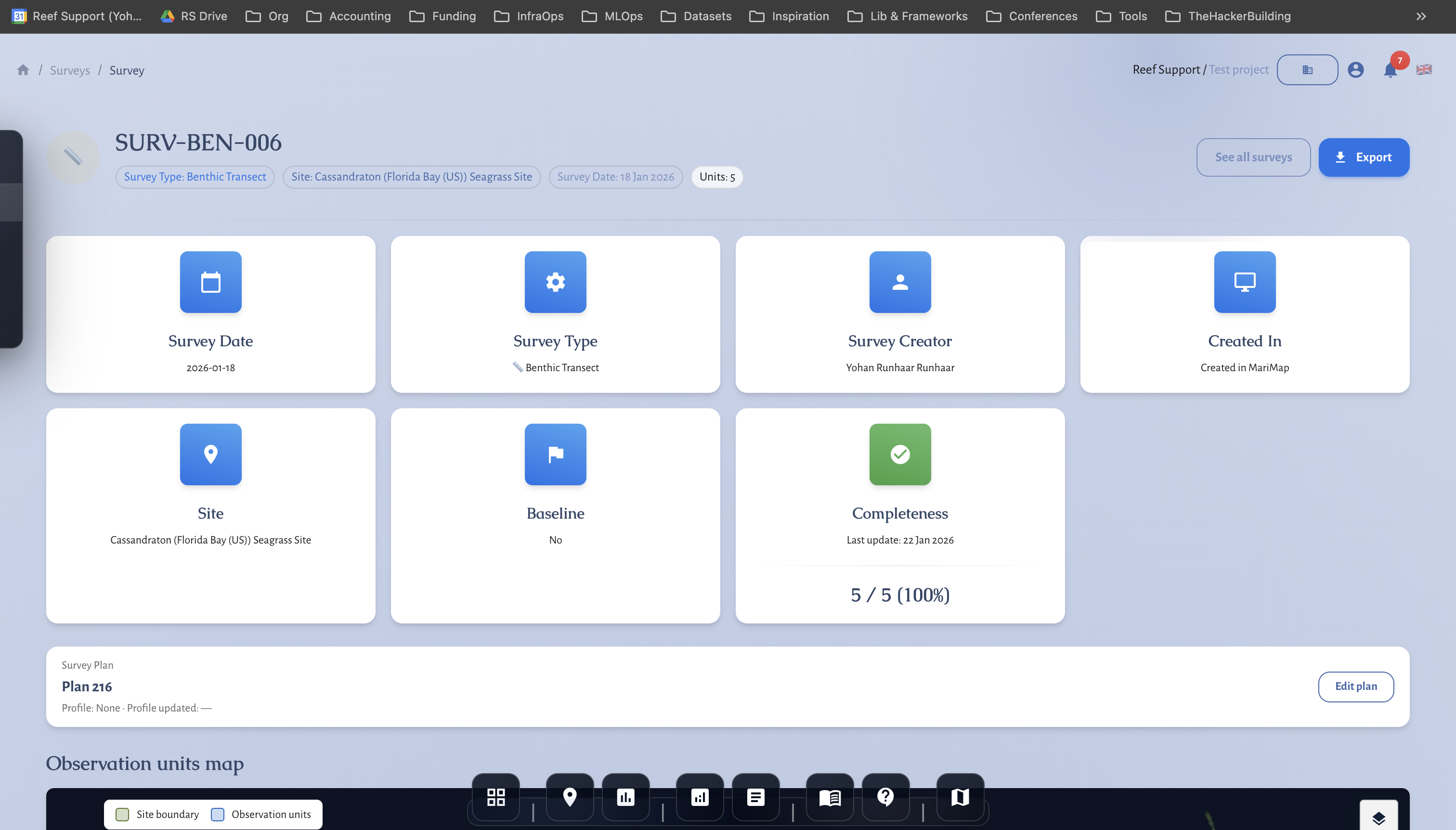 Benthic transect survey